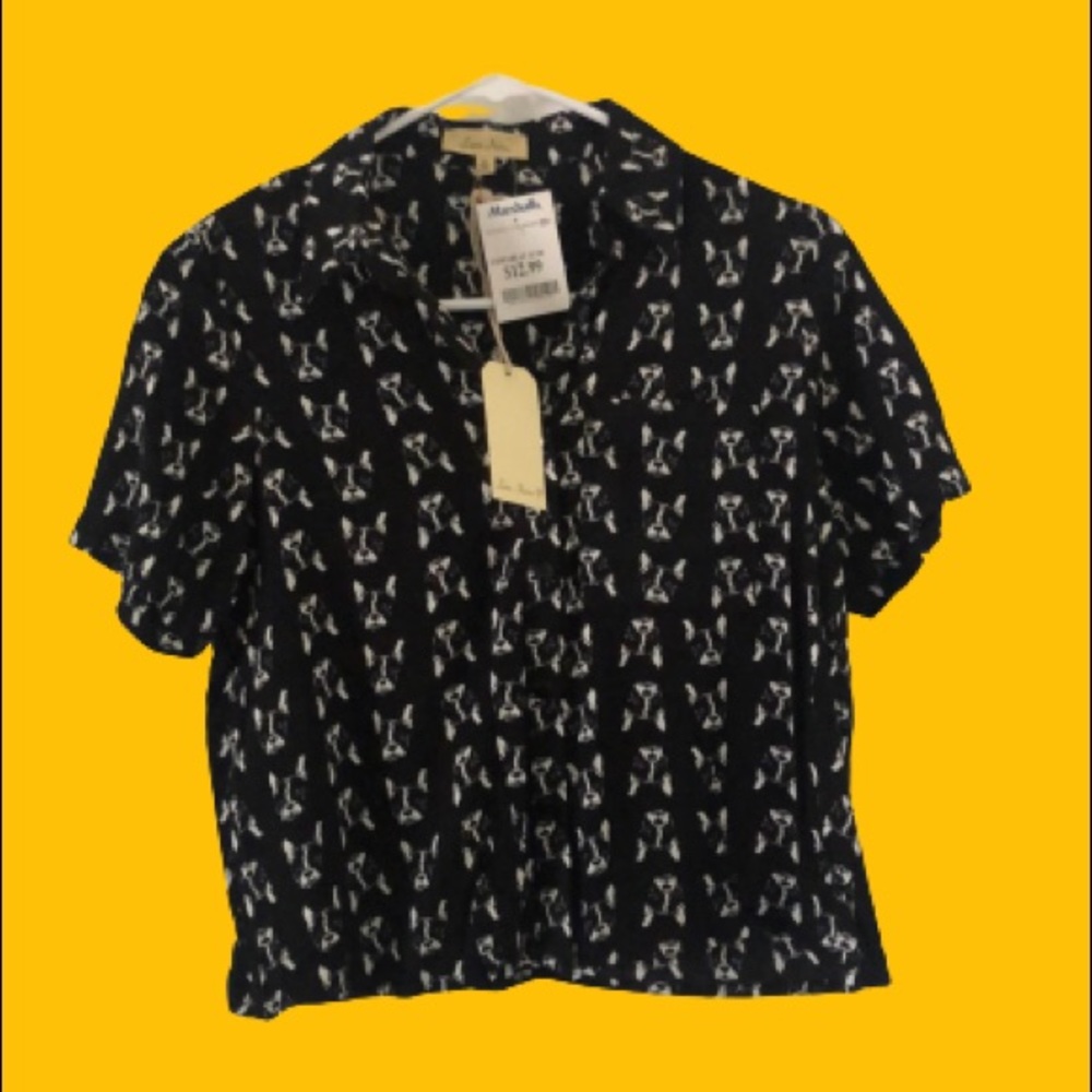 buttonup shirt with frenchie design